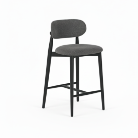 Lillian Counter Chair: Dark Grey Linen